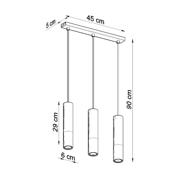 Lampa wisząca LOOPEZ 3L czarny/chrom