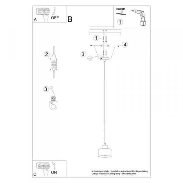 Lampa wisząca SAVAR 1 czarna