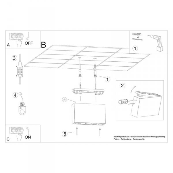 Plafon SOLE czarny LED