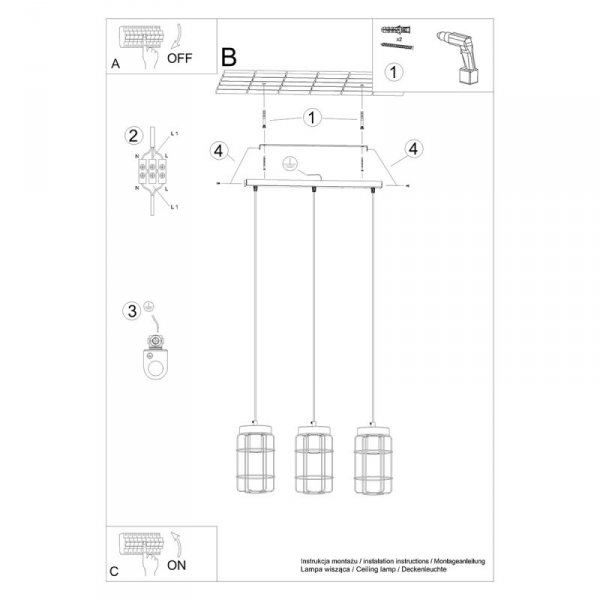 Lampa wisząca GOTTO 3L