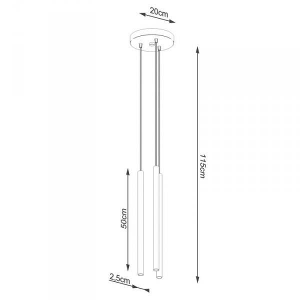 Lampa wisząca PASTELO 3P złota