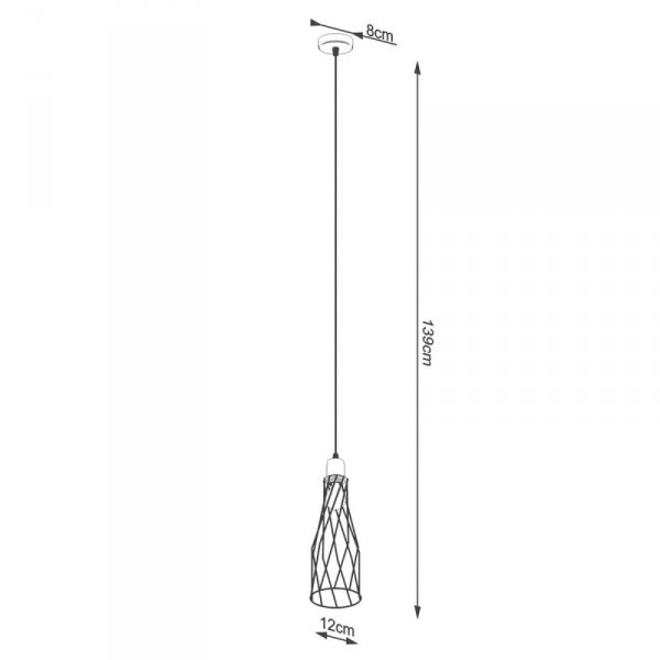 Lampa wisząca SUBA 1 czarna