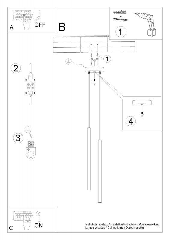 Lampa wisząca PASTELO 2 biała