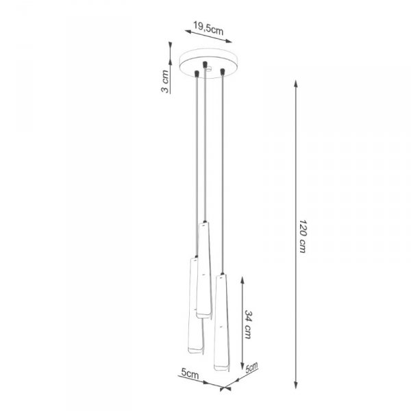 Lampa wisząca PRYSM 3P czarna