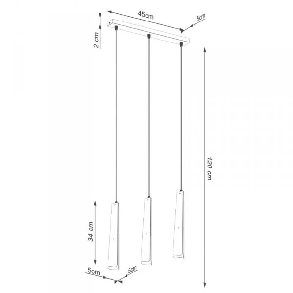 Lampa wisząca PRYSM 3L czarna