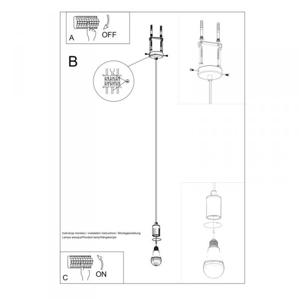 Lampa wisząca EDISON czarna