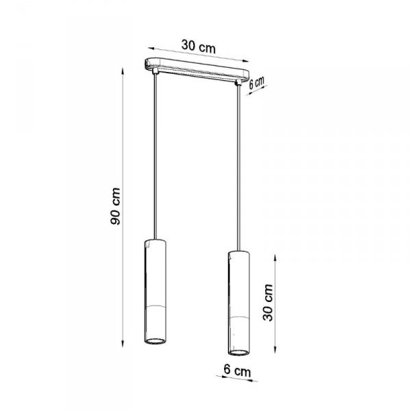 Lampa wisząca BORGIO 2 czarny