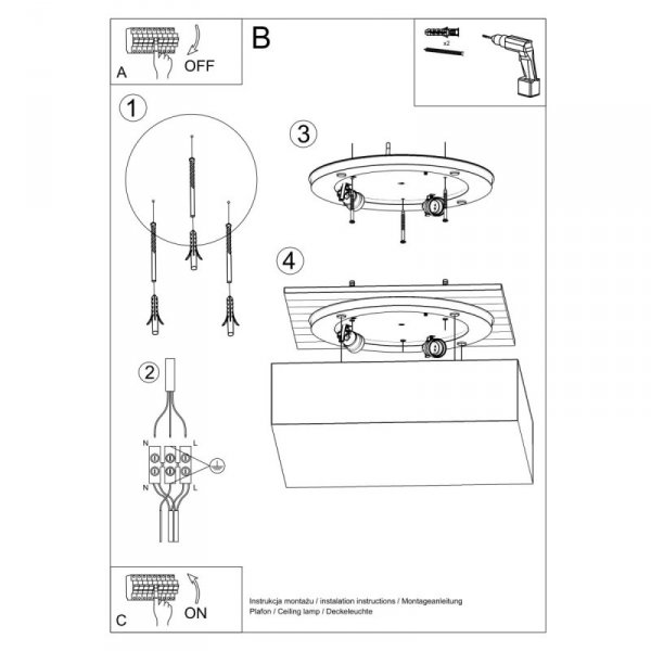 Plafon HORUS 25 czarny