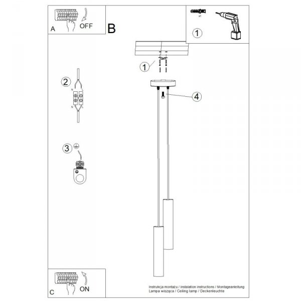 Lampa wisząca LAGOS 2P biała