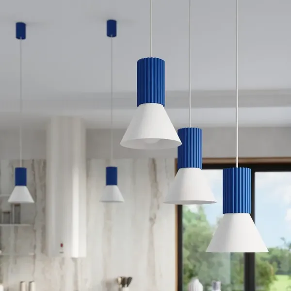 Lampa wisząca ESTRIA 1 biała/ultramaryna