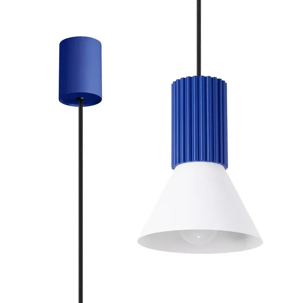 Lampa wisząca ESTRIA 1 biała/ultramaryna