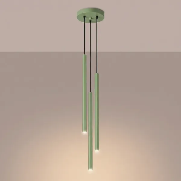 Lampa wisząca PASTELO 3P szałwiowa