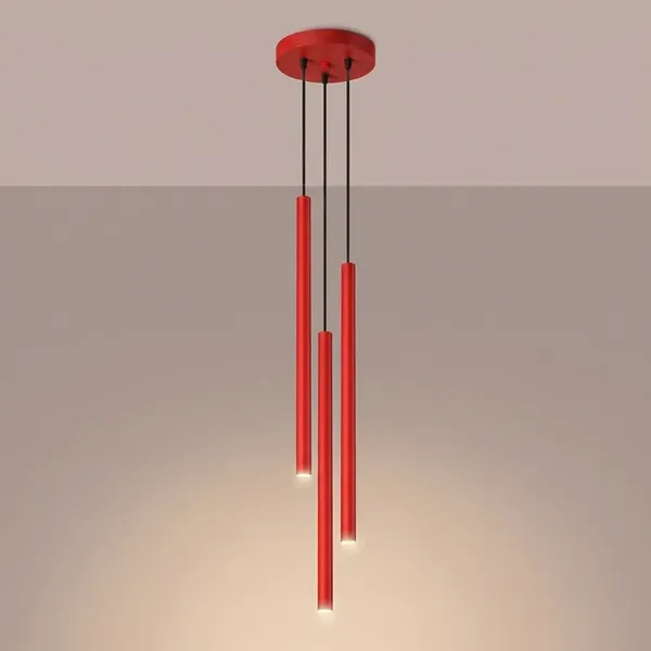 Lampa wisząca PASTELO 3P czerwona