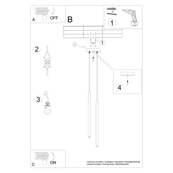 Lampa wisząca PASTELO 2 brązowa