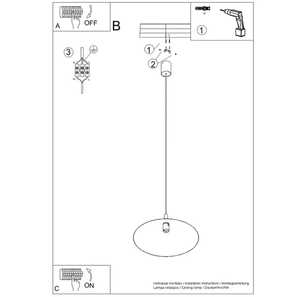 Lampa wisząca NOX 40 biała
