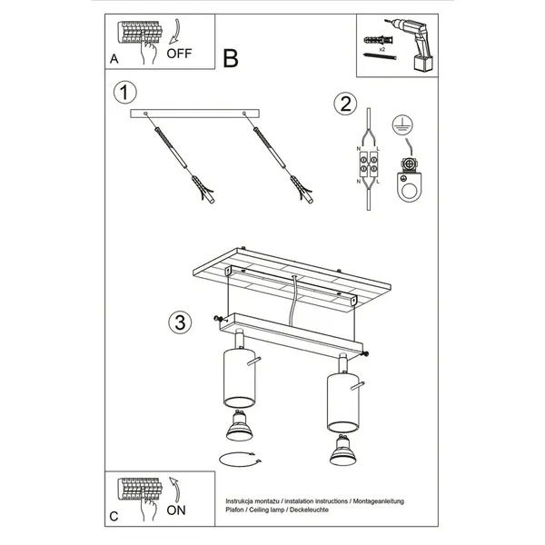 Plafon RING 2 ultramaryna