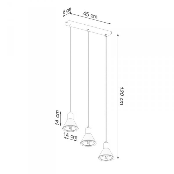 Lampa wisząca TAZILA 3 czarna [ES111]