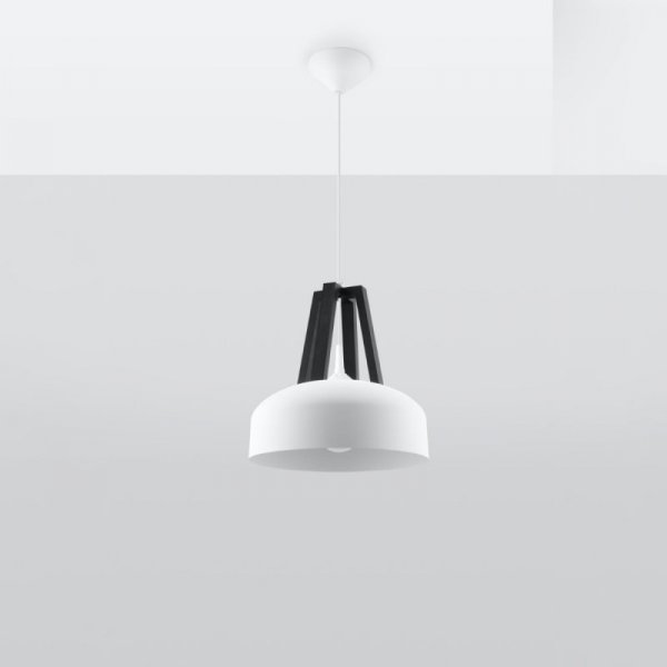 Lampa wisząca CASCO biała/czarna