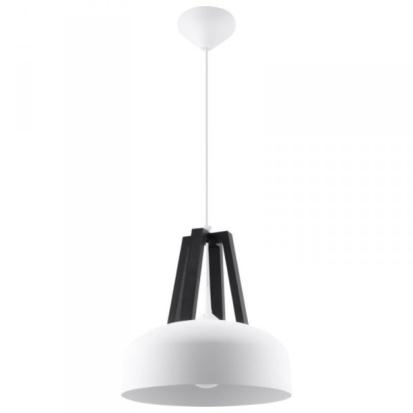 Lampa wisząca CASCO biała/czarna