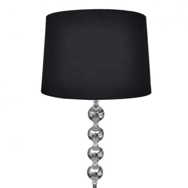 Lampa podłogowa z dekoracyjnymi kulami, wysoka, czarna