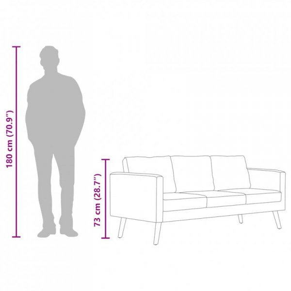 Sofa 3-osobowa, materiałowa, ciemnoszara