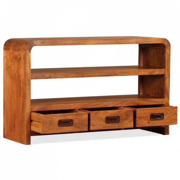 Szafka pod telewizor, lite drewno akacjowe, 90x30x55 cm