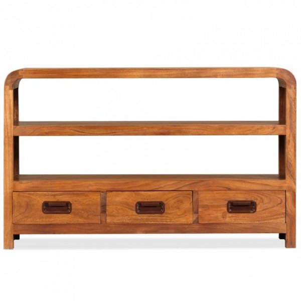 Szafka pod telewizor, lite drewno akacjowe, 90x30x55 cm