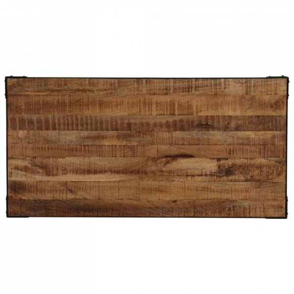 Stół jadalniany, surowe drewno mango i stal, 120 cm