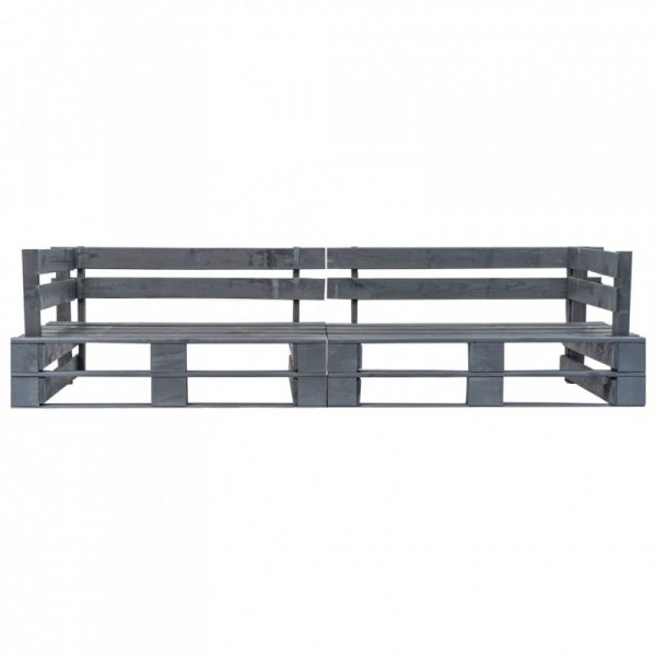 Sofa ogrodowa z palet, 2 osobowa, szare drewno