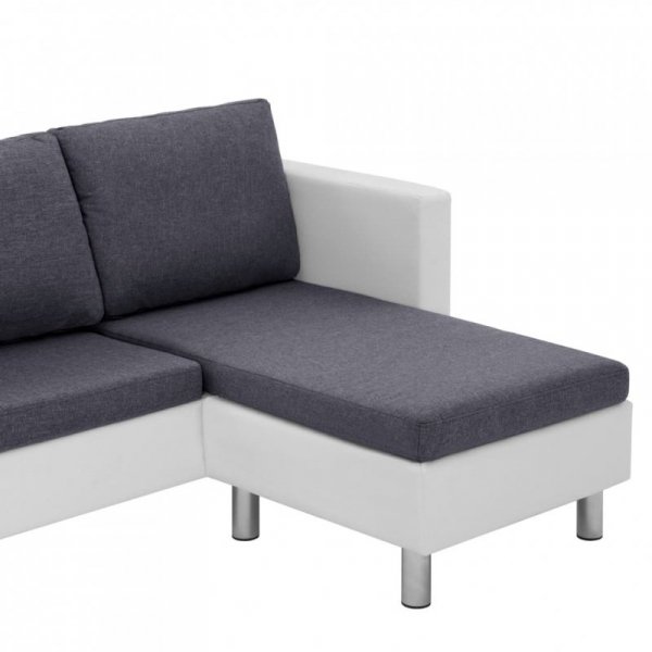 3-osobowa sofa z poduszkami, biała, sztuczna skóra