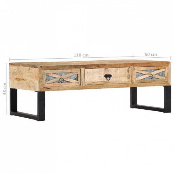 Stolik kawowy, 110 x 50 x 38 cm, lite drewno mango