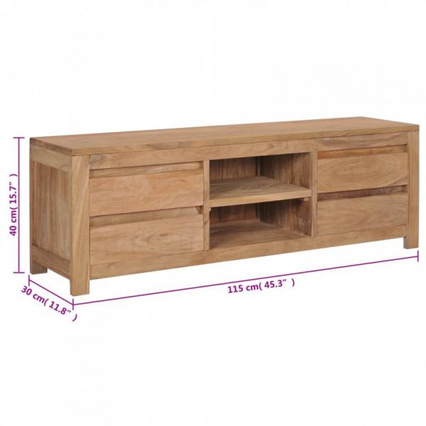 Szafka pod TV, 115x30x40 cm, lite drewno tekowe