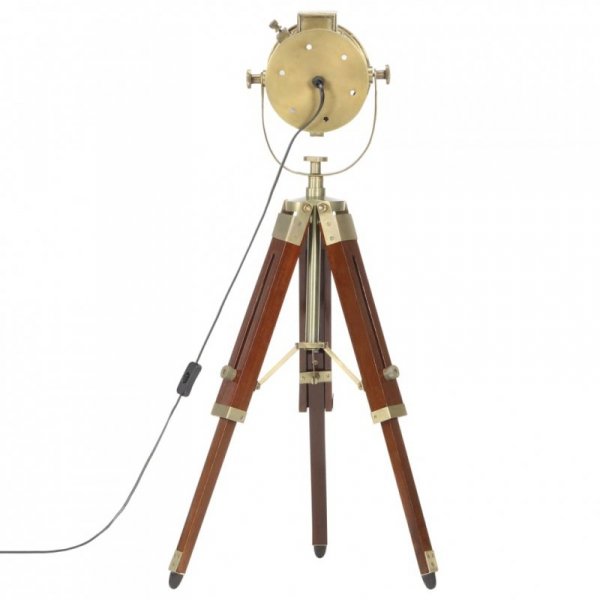 Lampa podłogowa na trójnogu, lite drewno mango, 69 cm