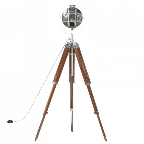 Lampa podłogowa na trójnogu, lite drewno mango, 165 cm