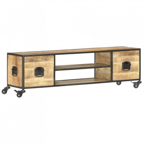 Szafka pod TV, 130 x 30 x 39 cm, lite drewno mango