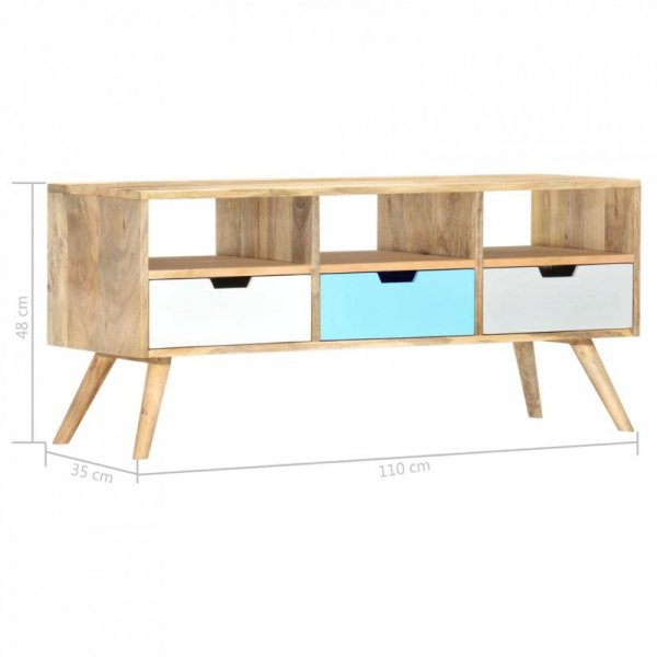 Szafka pod TV, 110 x 35 x 48 cm, lite drewno mango