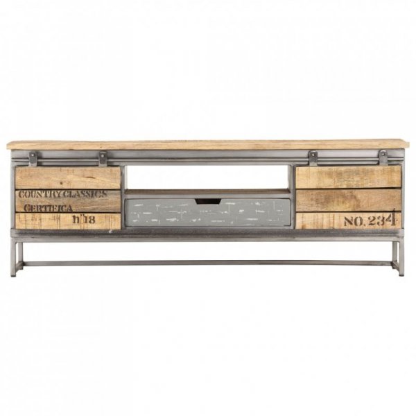Szafka pod TV, 120x30x40 cm, lite drewno mango
