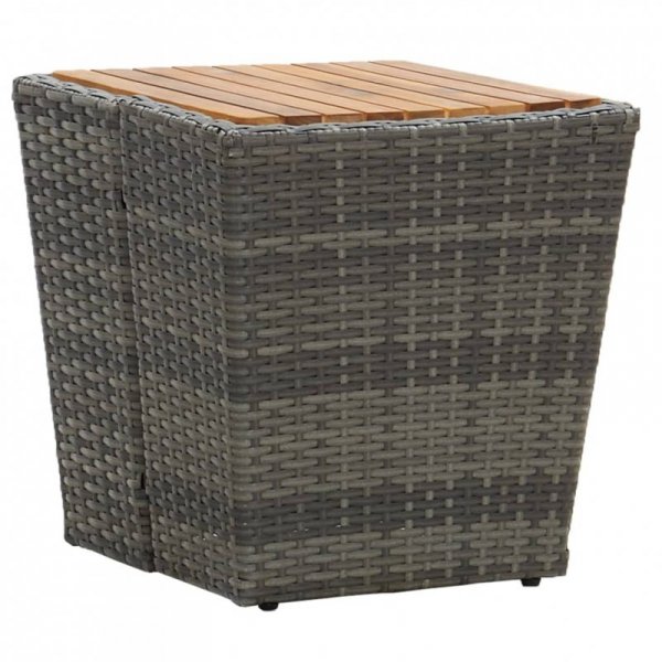 3-częściowy zestaw ogrodowy bistro, rattan PE i akacja, szary