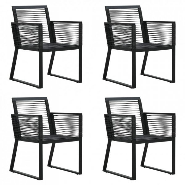5-cz. zestaw mebli ogrodowych, rattan PVC, czarny