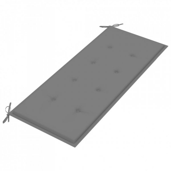 Ławka Batavia z szarą poduszką, 120 cm, lite drewno tekowe