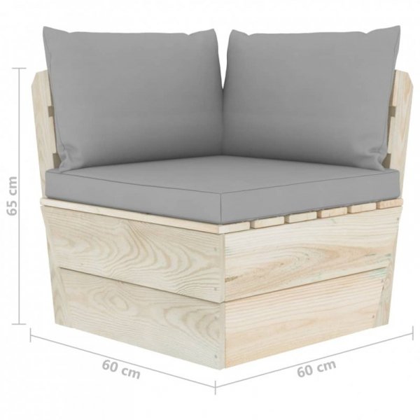Ogrodowa sofa 2-osobowa z palet, z poduszkami, drewno świerkowe