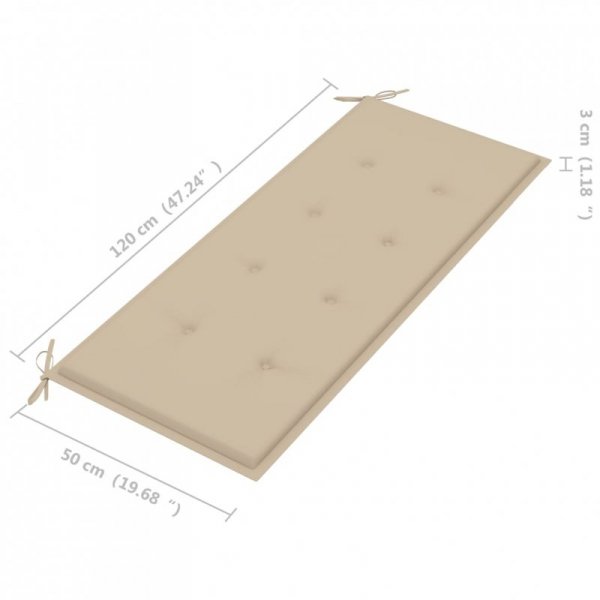 Ławka ogrodowa z poduszką, 120 cm, bambusowa