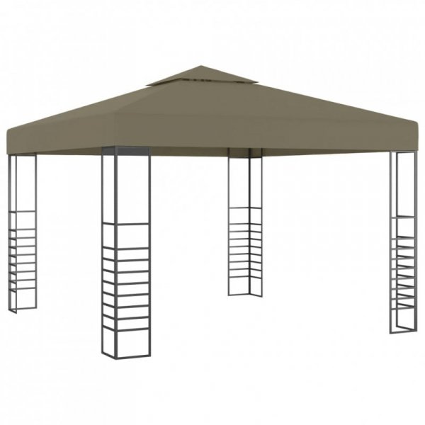 Altana ze sznurem lampekLED, 3x3 m, taupe