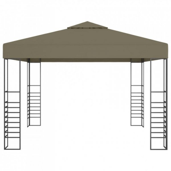 Altana ze sznurem lampekLED, 3x3 m, taupe