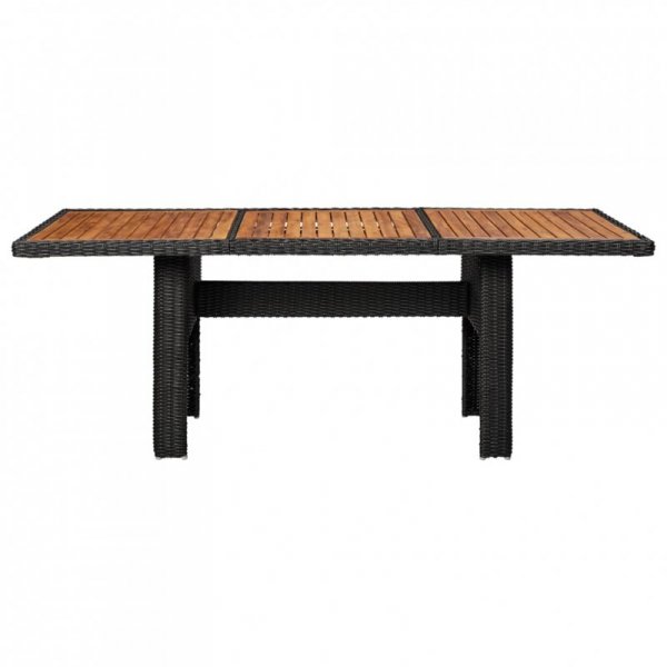 Stół ogrodowy, czarny, 200x100x74 cm, rattan PE