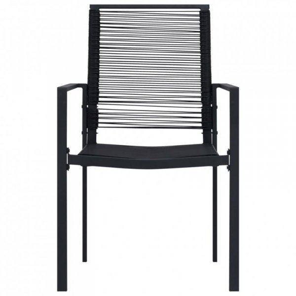Krzesła ogrodowe, 4 szt., rattan PVC, czarne