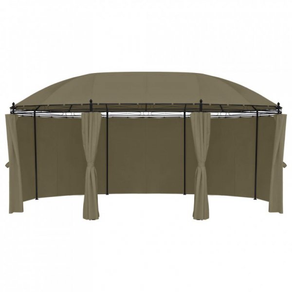 Altana z zasłonami, 520x349x255 cm, kolor taupe, 180 g/m²