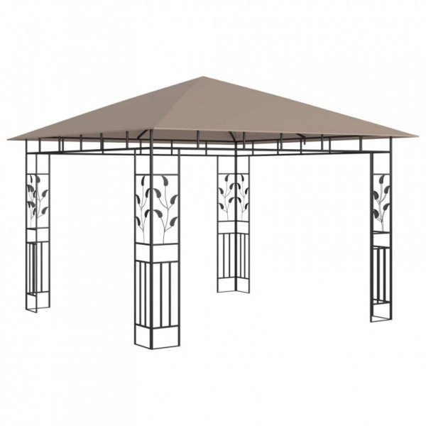 Altana ogrodowa z moskitierą, 3x3x2,73 m, kolor taupe, 180 g/m²