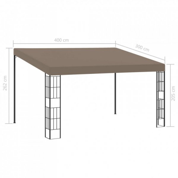 Altana przyścienna, 4 x 3 m, taupe, tkanina