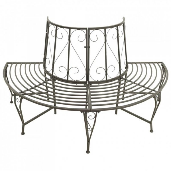 Półokrągła ławka pod drzewo, 160 cm, stalowa